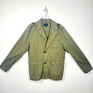 Joe's Jeans Women's Size Large Olive Green Button Front Cargo Snap Pocket Jacket